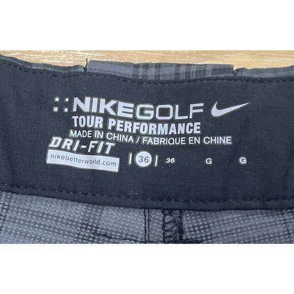 Nike Golf Shorts Mens 36 Gray Plaid Tour Performance Polyester Stretch Athletic - Picture 3 of 14